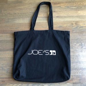 Joe’s Jeans Canvas Tote Bag Black Logo 17x19